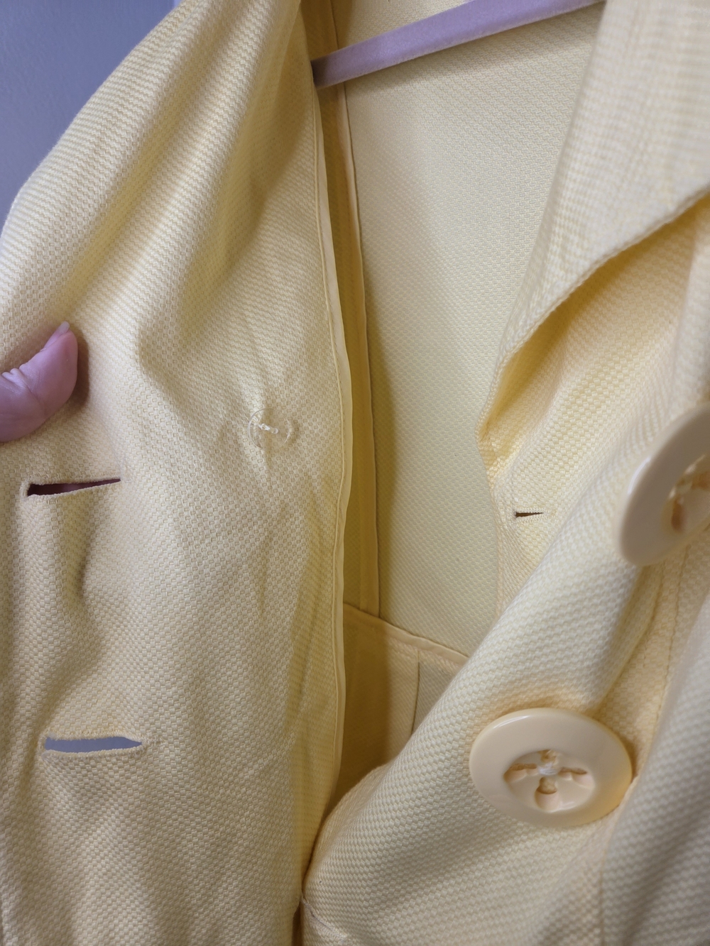 Candie's Soft Yellow Double-Breasted Pea Coat - Picture 10 of 15